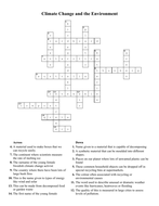Climate Change Crossword | Teaching Resources