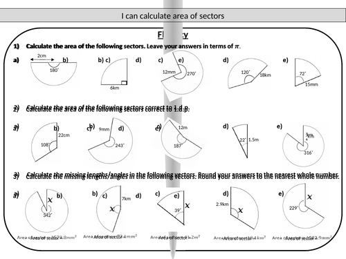 homework 2 area of sectors