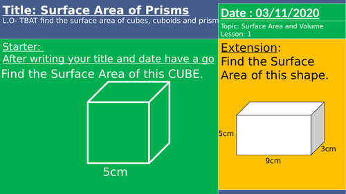 Surface area and Volume for GCSE Higher