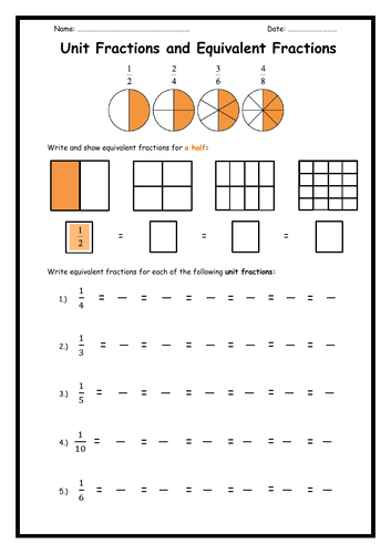 Unit Fractions and Equivalent Fractions