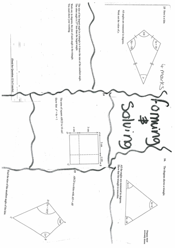 Forming and Solving equations GCSE foundation Revision