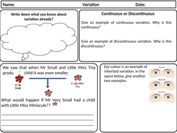 ks3 revision worksheet variation teaching resources