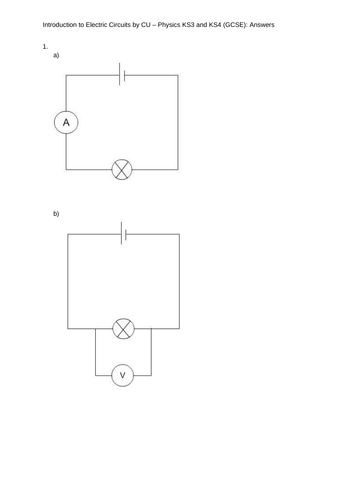 Intro, Electric Circuits KS3, KS4 (GCSE) | Teaching Resources