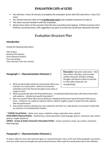 gcse-drama-component-one-evaluation-1-5-hours-timed-guide-example