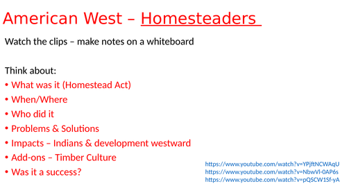 Homesteader Worksheet Teaching Resources