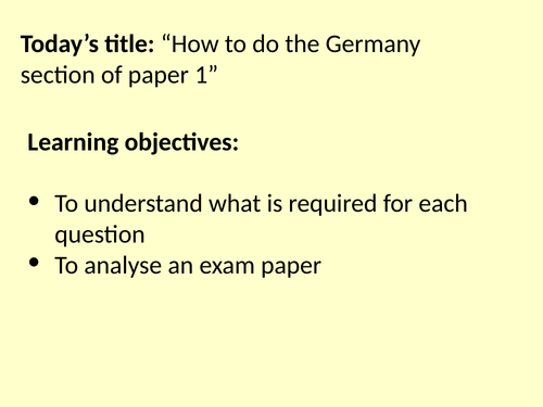 AQA History, Germany 1890-145; Complete Revision Lesson Set | Teaching ...