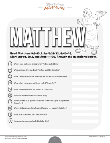 Matthew: The Disciple Activity Book | Teaching Resources