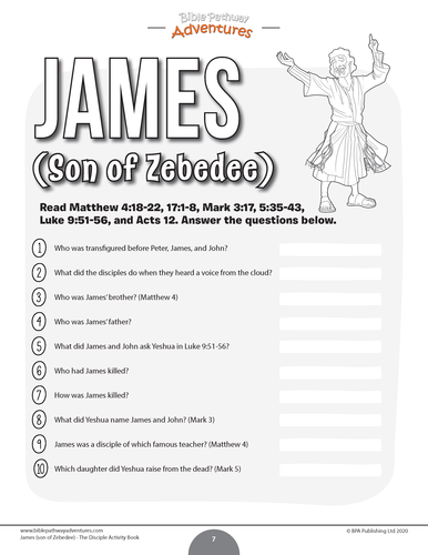 James (son of Zebedee): The Disciple Activity Book | Teaching Resources