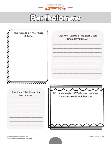 Bartholomew The Disciple Activity Book Teaching Resources