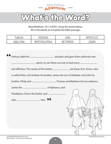 Bartholomew: The Disciple Activity Book | Teaching Resources