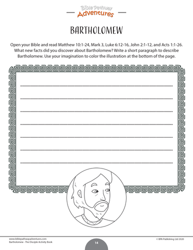 Bartholomew: The Disciple Activity Book | Teaching Resources