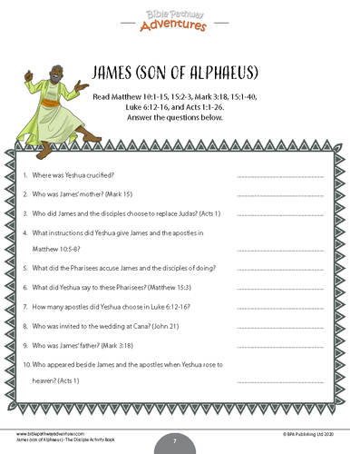 James (son of Alphaeus): The Disciple Activity Book | Teaching Resources