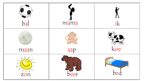 Flashcards woorden ( Nederlands Dutch)