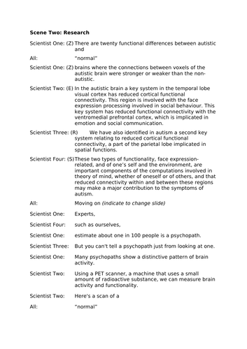 GCSE Devising Theatre Scene Scripts - Full Mark Examples! Use when ...
