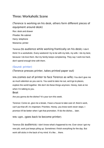 GCSE Devising Theatre Scene Scripts - Full Mark Examples! Use when ...