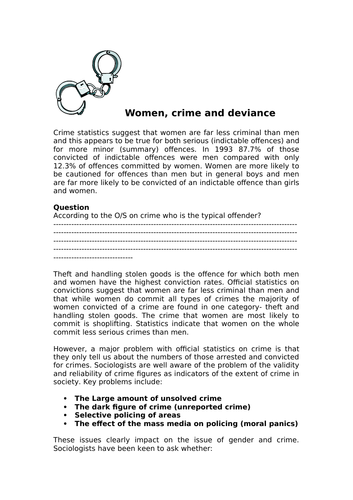 Women and Crime - Sociology | Teaching Resources