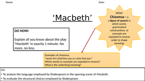 Macbeth Act 1 Scene 1-5 (5 Lessons) | Teaching Resources