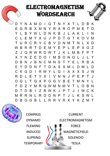 Physics: Electromagnetism wordsearch