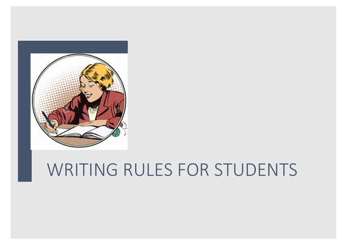 Simple Writing Rules for Students | Teaching Resources