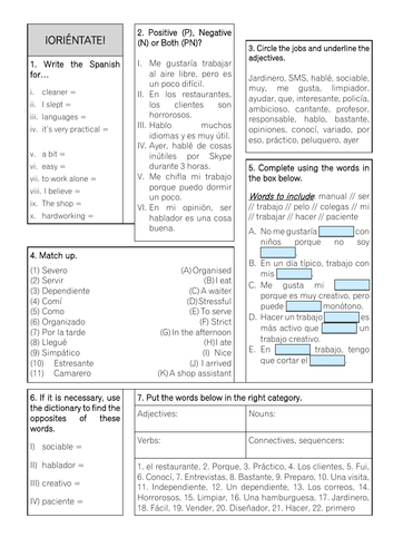 Revision Sheet KS3 - Viva 3 Unit 2 Orientate