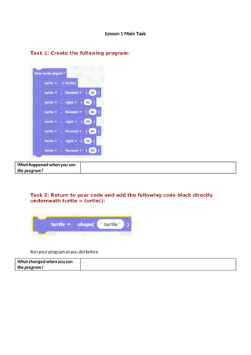 Python Turtle through EduBlocks | Teaching Resources