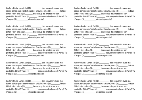 Le passé composé (Perfect tense)  Teaching Resources