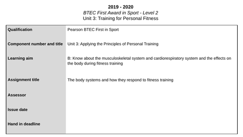 btec sport unit 3 assignment 2