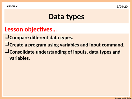 Python data types | Teaching Resources