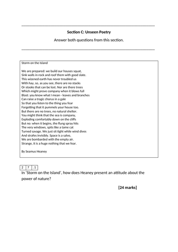 Twelve unseen poems (matched in thematic pairs) for students to compare ...