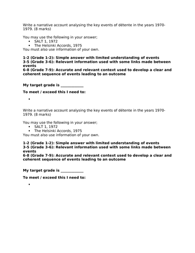 Cold War - GCSE History - Edexcel - Narrative Account of Detente ...