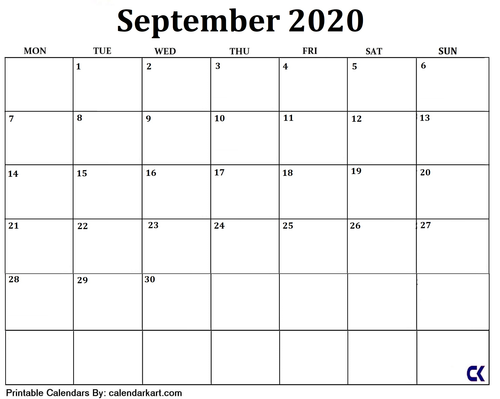 printable september 2020 calendar teaching resources