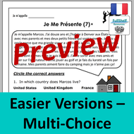 French Reading Comprehension (Back to School) | Teaching Resources