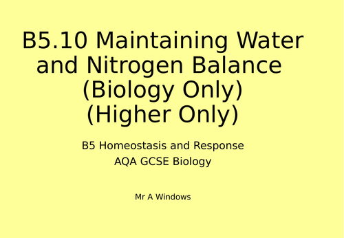 B5 Homeostasis and Response - AQA GCSE Biology (9-1) | Teaching Resources