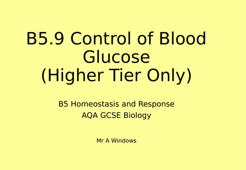 B5 Homeostasis and Response - AQA GCSE Biology (9-1) | Teaching Resources