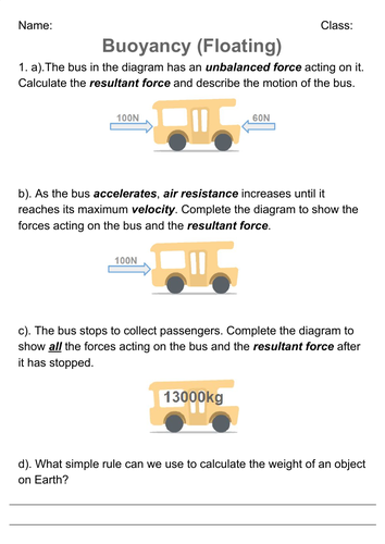 buoyancy diagram for kids