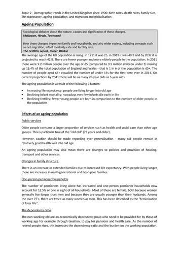 AQA A-Level Sociology Families and Households Notes | Teaching Resources
