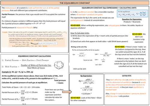 AQA A-LEVEL CHEMISTRY - Equilibrium Constant Revision