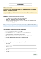 Personification Worksheet for KS3 and KS4 | Teaching Resources