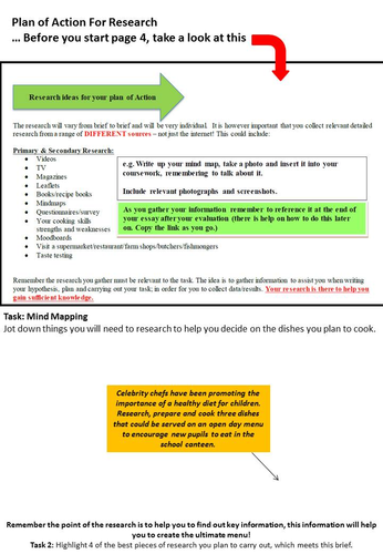 Nea 2 Food Workbooks - Introduction, Plan of Action for Research and ...