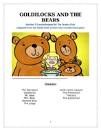 Adapted Roald Dahl Goldilocks Play | Teaching Resources