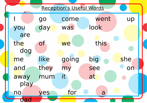 common-exception-words-reception-word-mat-teaching-resources