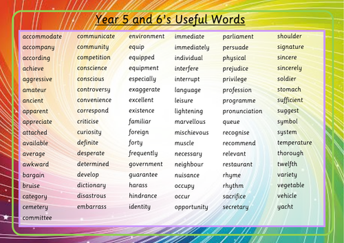 common-exception-words-year-5-and-6-word-mat-teaching-resources