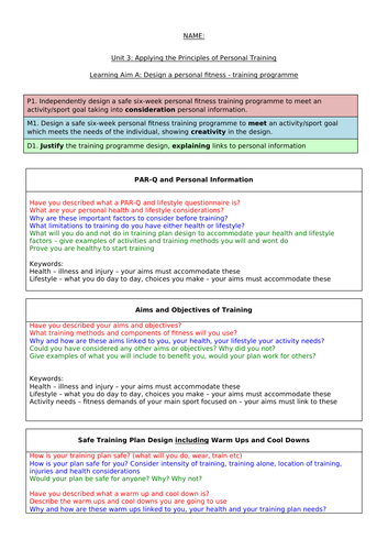 unit 3 sport btec