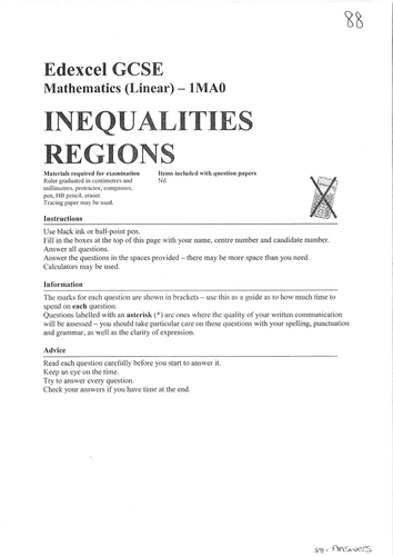 Regions Of Inequalities Teaching Resources