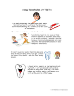 Social Story Narrative for Brushing Teeth with Visuals and Data Sheet ...