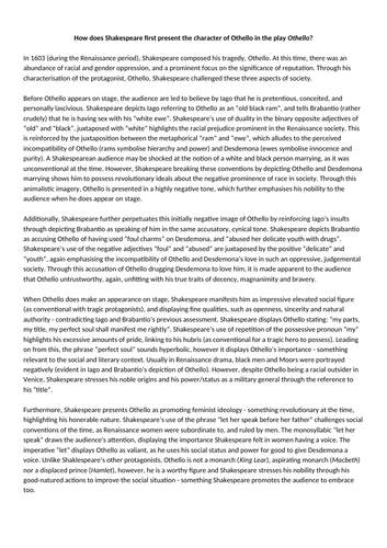 Hard othello questions picture