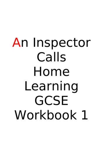 An Inspector Calls Home Learning Pack