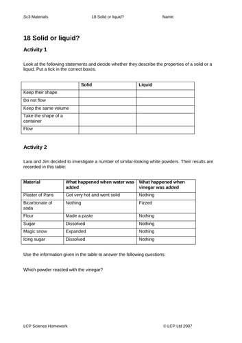 Year 5/6 Science Homework - Full pack | Teaching Resources