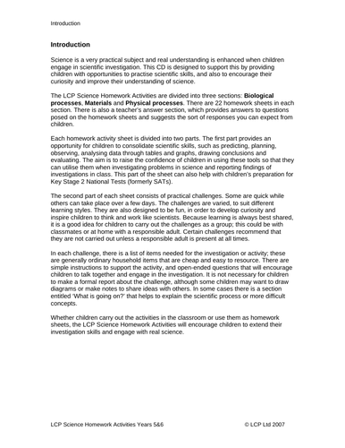 Year 5/6 Science Homework - Full pack | Teaching Resources