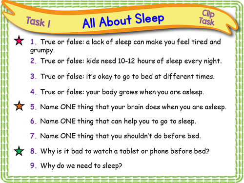 Sleep - KS1 PSHE | Teaching Resources